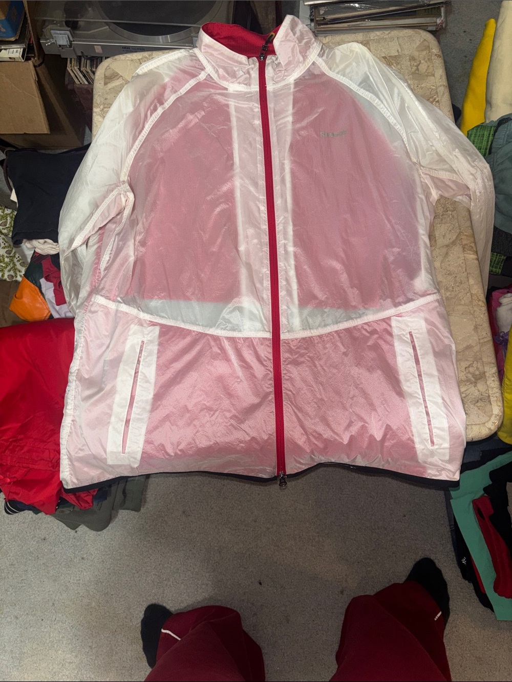 Reebok Pink and White Lightweight Windbreaker Jacket